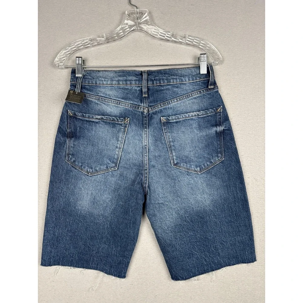 A.n.a Shorts Womens 2 Blue Highest-Rise 90 Denim Bermuda Raw Hem 9 Inseam NWT